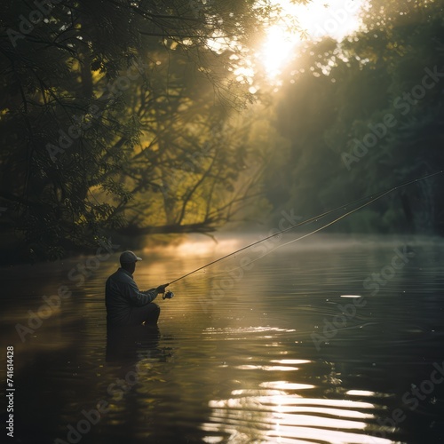 fishing on the river © Siniy