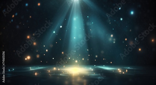 Dark background with light beam spotlight illustration