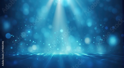Blue background with light beam spotlight illustration