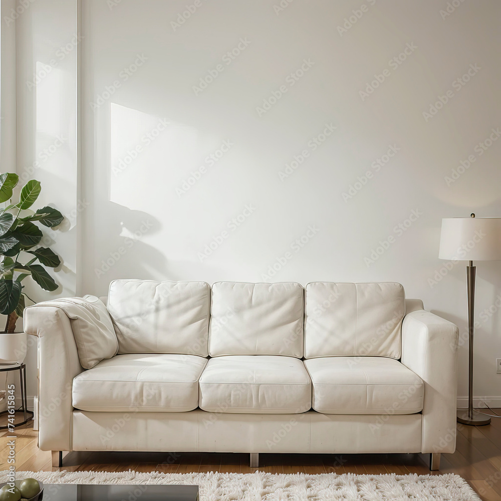 Fototapeta premium modern living room interior design with white sofa