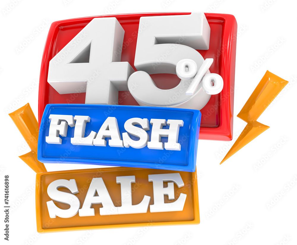 45 Percent Flash Sale 3d render 45 Percent Flash Sale 3d render