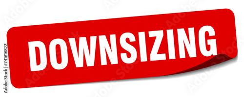 downsizing sticker. downsizing label