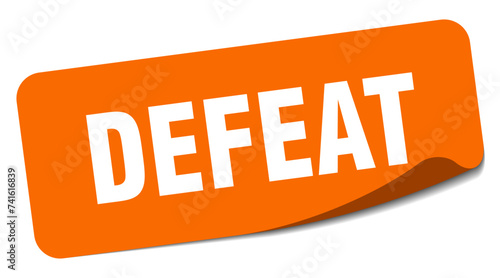 defeat sticker. defeat label