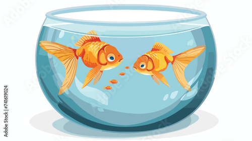 Goldfish Bowl vector flat minimalistic isolated i
