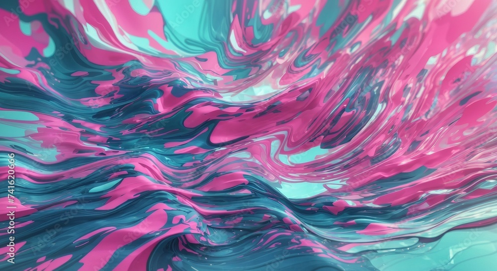 Abstract blue, mint and pink background