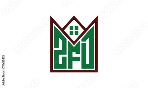 ZFD initial letter real estate builders logo design vector. construction ,housing, home marker, property, building, apartment, flat, compartment, business, corporate, house rent, rental, commercial