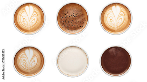 Coffee Collection in 3D Digital Art, Isolated on Transparent Background, Perfect for Cafe Menus and Beverage Promotions