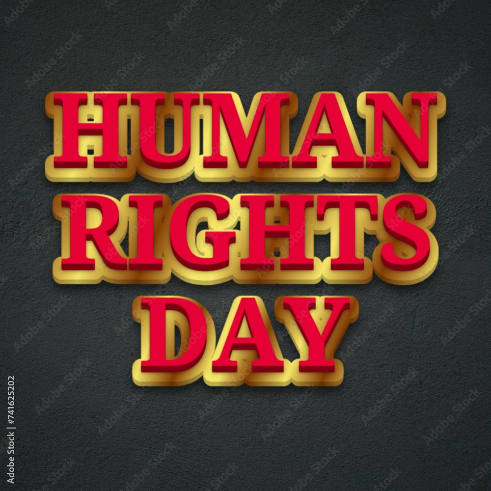 3D Human rights day poster art
