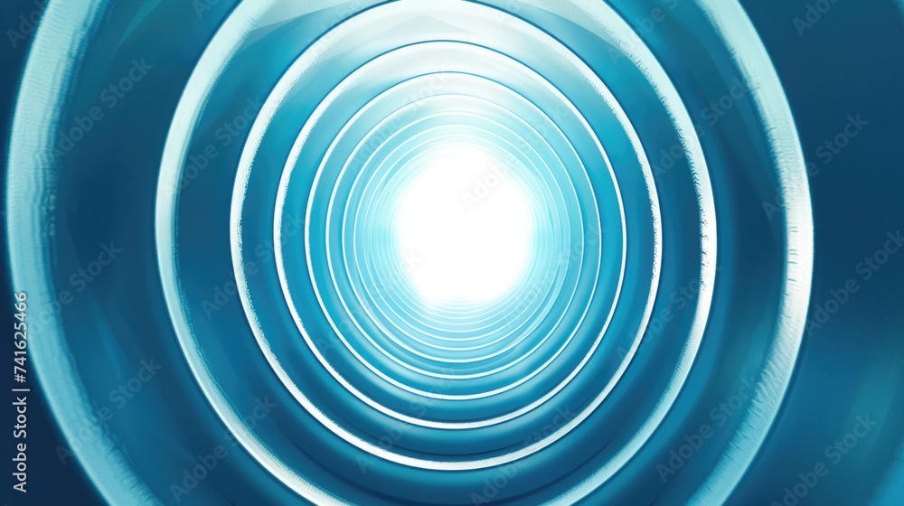 Through the Portal of Time: Abstract Blue Rings Concentrically Leading to a Bright Futuristic Light background Through the Portal of Time: Abstract Blue Rings Concentrically Leading to a Bright Futuristic Light background