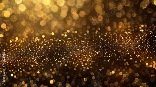 Golden Bokeh Effect - Glittering Abstract Background with Light Particles for Festive and Luxury Design Elements
