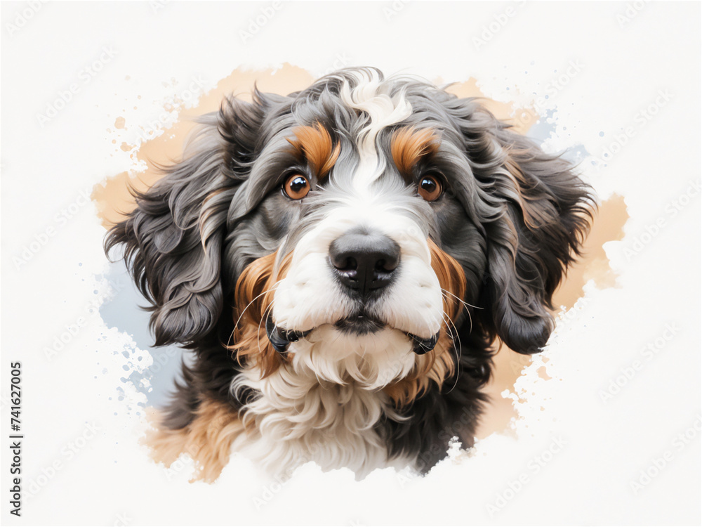 Close-Up of Dogs Face on White Background