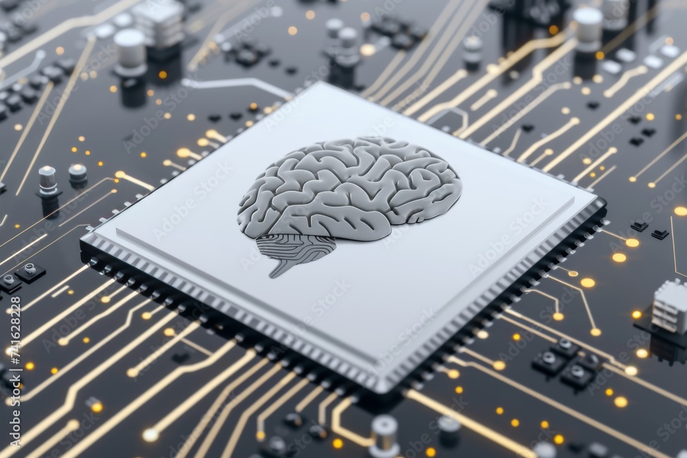 AI Brain Chip neurotransmitters. Artificial Intelligence focus human ai ...