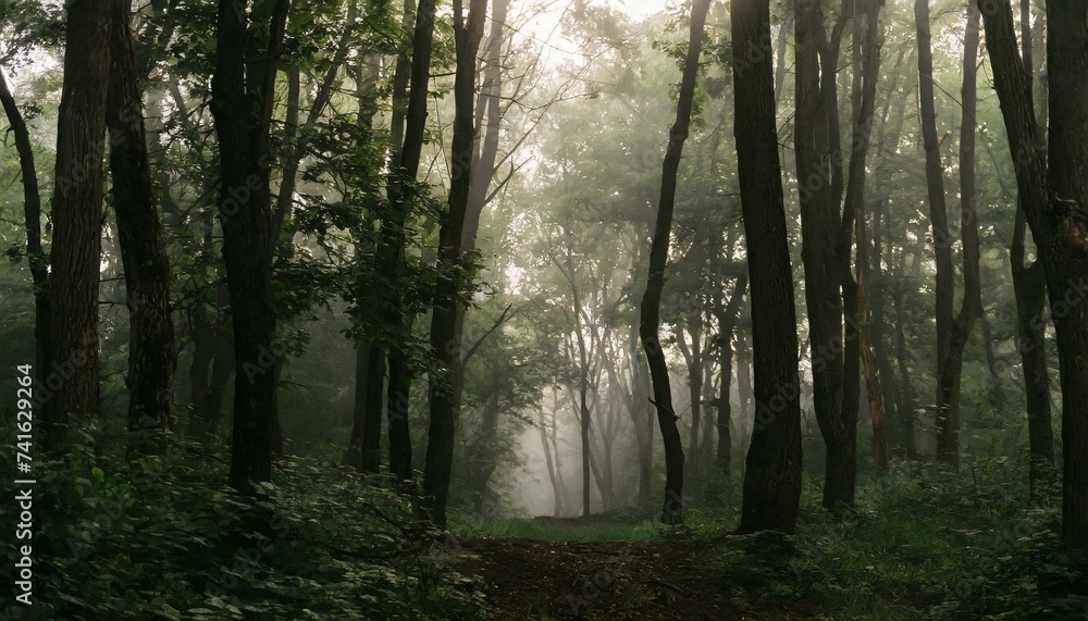 misty morning in the forest misty morning in the forest