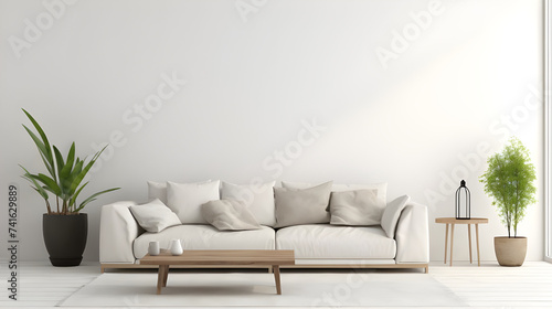 modern living room with white sofa