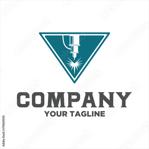 laser cutting triangle emblem logo