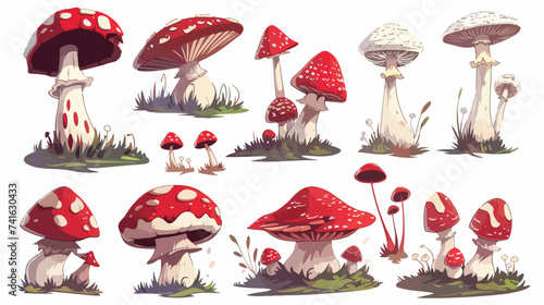 Mushroom isolated vector style cartoon vector ill photo