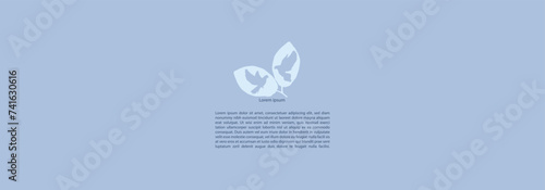 Classic, universal religious banner. Tender blue decorative elements universal use