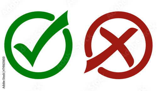 True and false colored icons