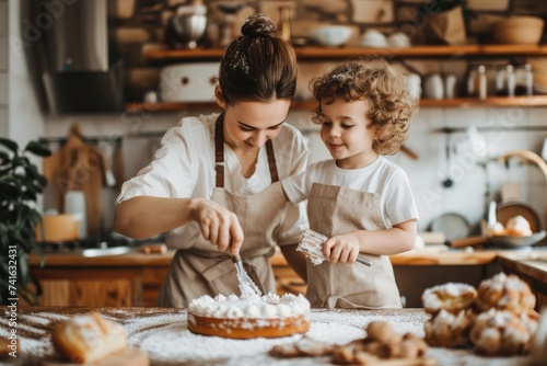 parent and child baking