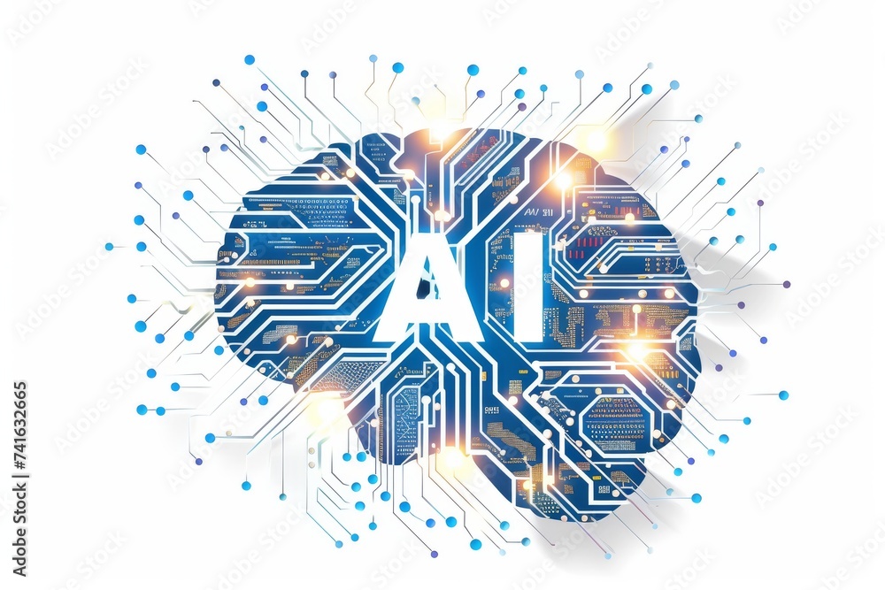 AI Brain Chip brain tumor staging. Artificial Intelligence jarvis march ...