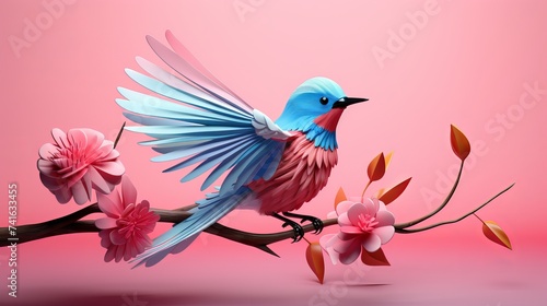 3D wallpaper design for beautiful bird © Elchin Abilov