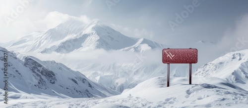 Avalanche sign post in Guda...