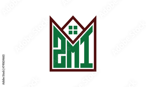 ZMI initial letter real estate builders logo design vector. construction ,housing, home marker, property, building, apartment, flat, compartment, business, corporate, house rent, rental, commercial photo