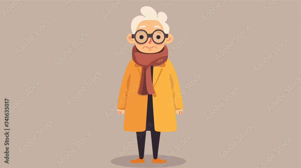 Old lady vector flat minimalistic isolated illust