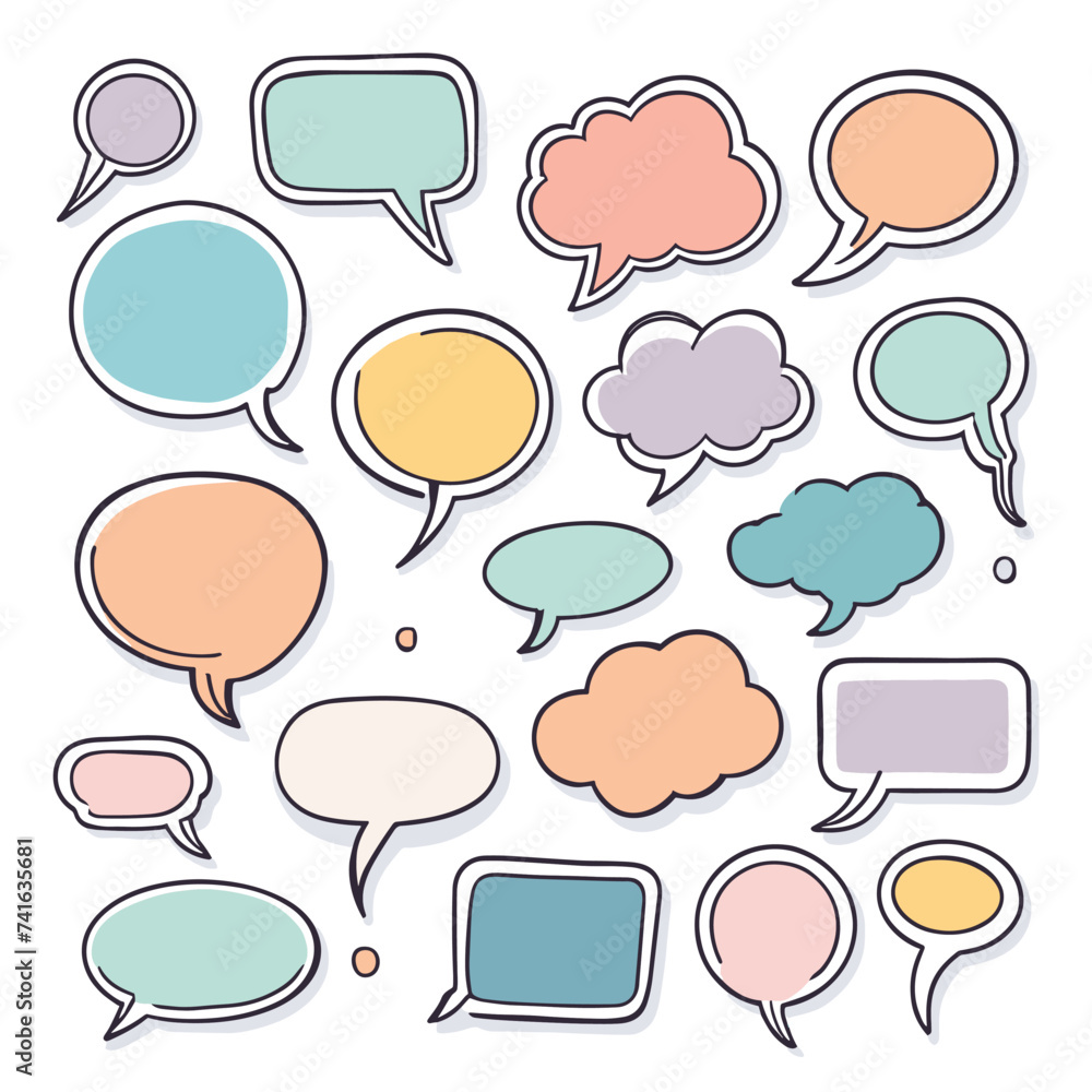 Set of speech bubbles vector illustration message bubble design Set of speech bubbles vector illustration message bubble design