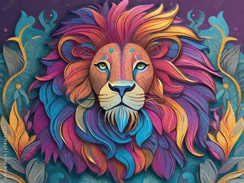 lion head sticker