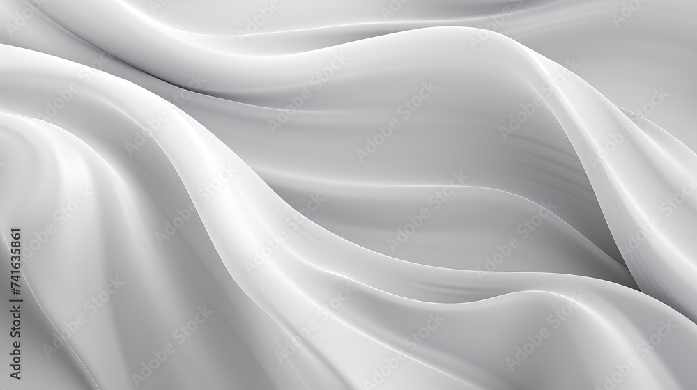 Abstract soft waves of white fabric highlights future background. 3D illustration and rendering Abstract soft waves of white fabric highlights future background. 3D illustration and rendering