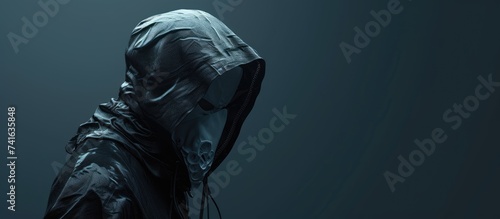 male hacker dressed in blac...