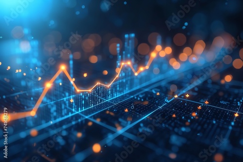 Chart of business data graph diagram and growth. Ai generative