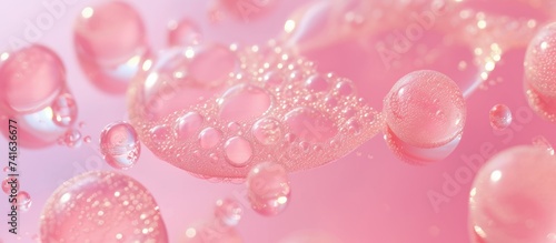 The texture of a cosmetic serum with bubbles in closeup Copy space. with copy space image. Place for adding text or design