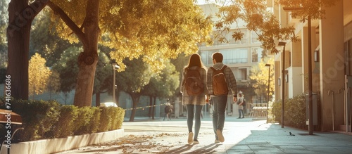Group of young people walki...