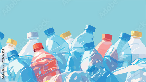 Pile of plastic bottles vector flat isolated illu photo