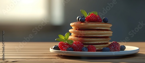 Funny Flower Pancake with b...