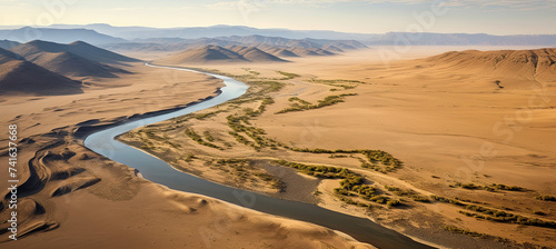  Long river between desert