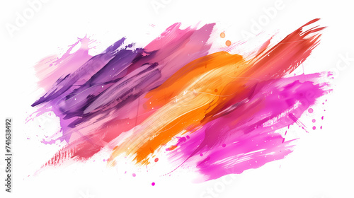 Artistic brush strokes in feminine colors for Women's Day website backgrounds. Orange, red and pink tone color palette on white background..