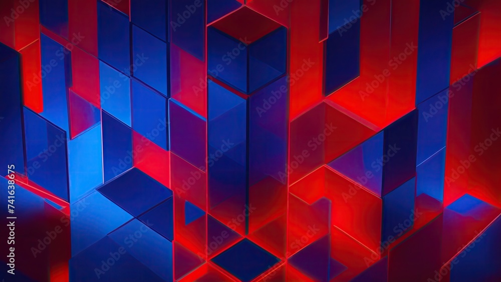 Abstract Red square wallpaper with a blue light Abstract Red square wallpaper with a blue light
