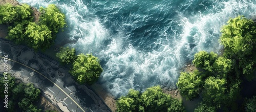 Aerial view road erosion fr...
