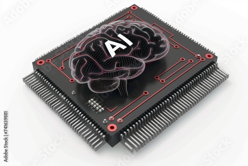 Wallpaper Mural AI Brain Chip cognitive computing. Artificial Intelligence mirror neuron network mind coping skills axon. Semiconductor digital competencies circuit board brainpower improvement Torontodigital.ca