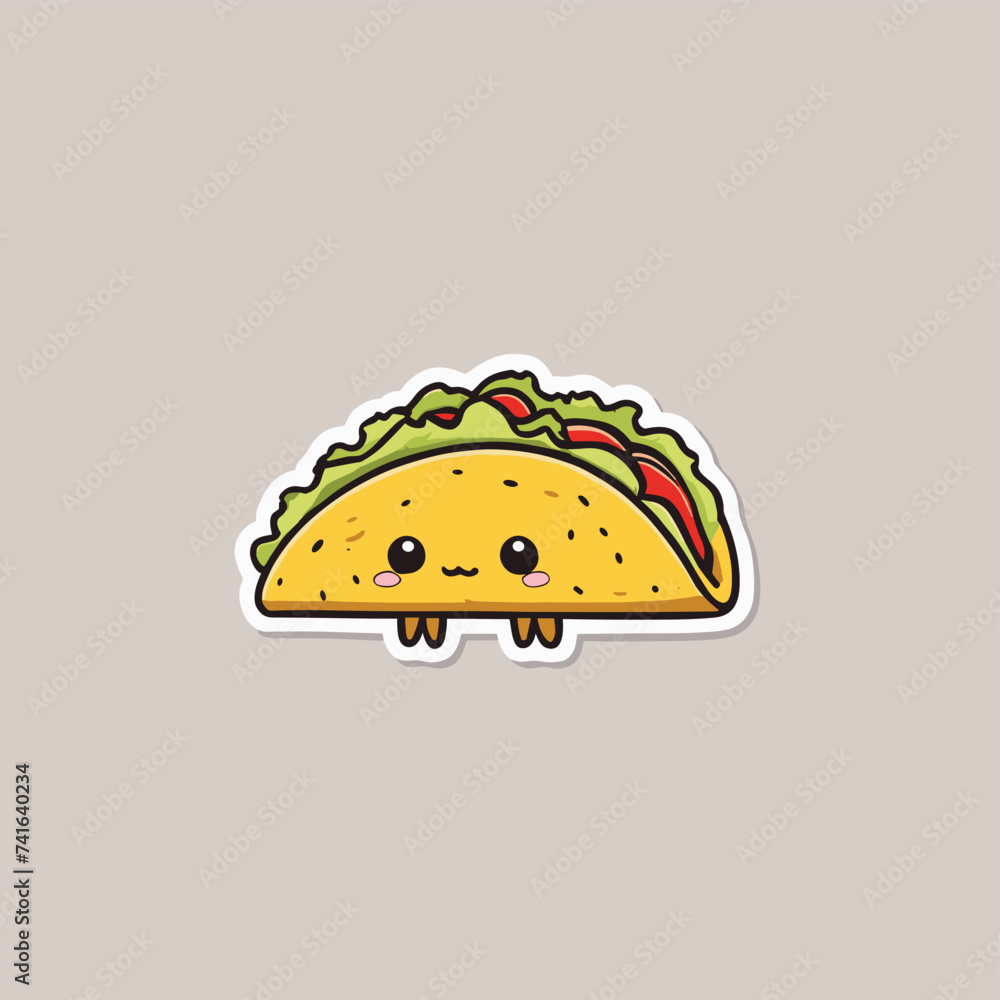 Taco cute cartoon character illustration food vector design Taco cute cartoon character illustration food vector design