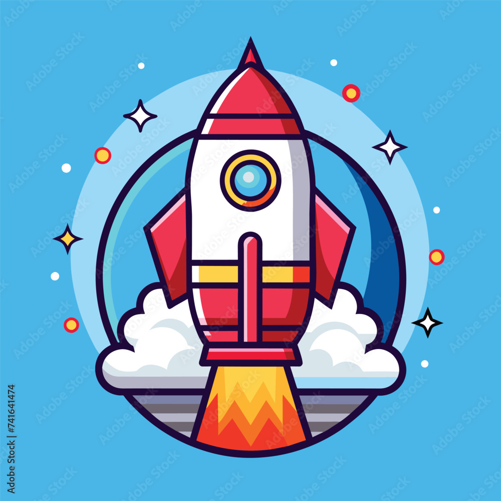 Spaceship icon in flat design. Vector illustration. Spaceship icon in flat design. Vector illustration.