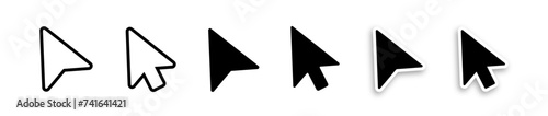 Pointer arrow vector icon set. Computer mouse cursor symbol. Vector illustration.  photo