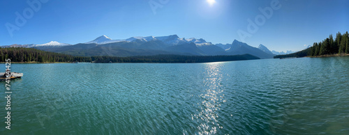 The view from the Medicine Lake Lookout in Jasper Narional Park along the Maligne Lake Road photo