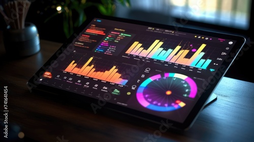 Close up of a tablet with f...