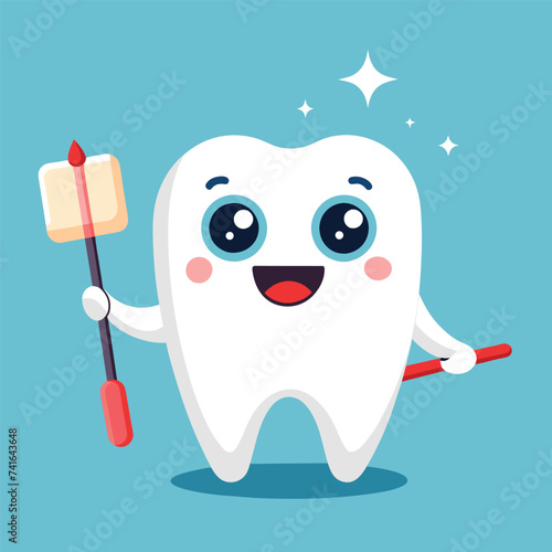 cartoon dental hygiene character vector illustration