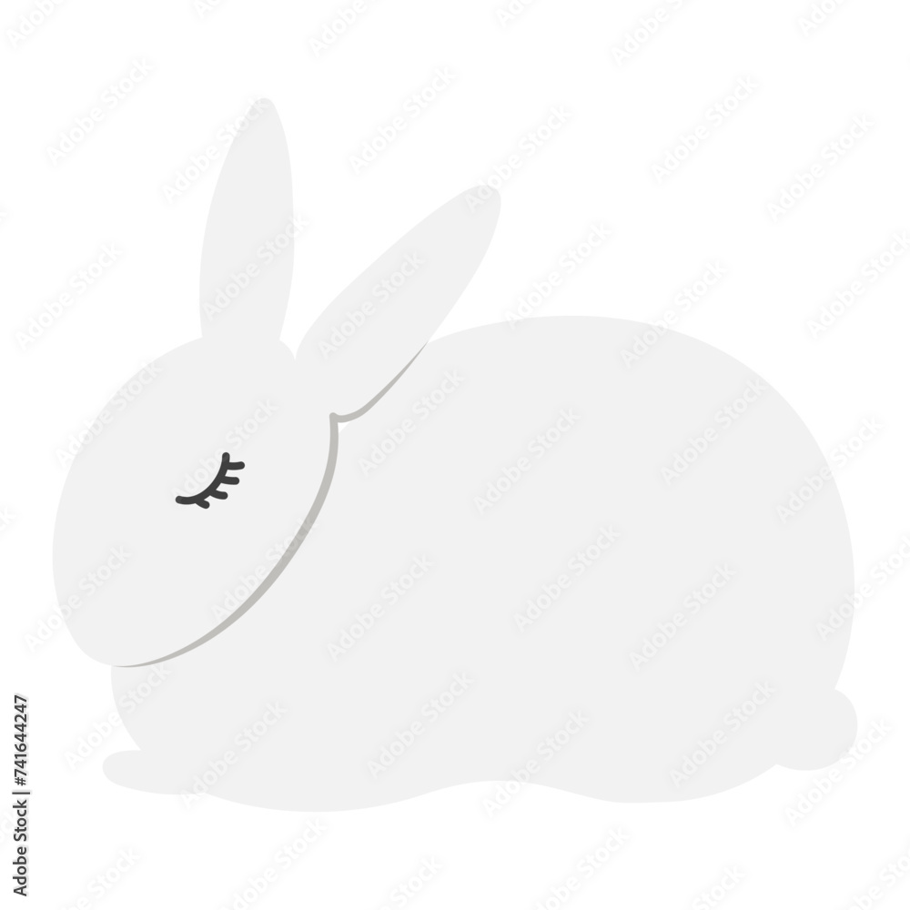 Cute Easter bunny, rabbit, hare sleeping cartoon character illustration. Hand drawn style flat design, isolated vector. Holiday clip art, seasonal card, banner poster, element Cute Easter bunny, rabbit, hare sleeping cartoon character illustration. Hand drawn style flat design, isolated vector. Holiday clip art, seasonal card, banner poster, element