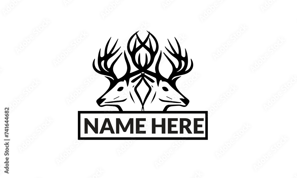 Fototapeta premium Creative dear or abstract animal logo design concept suitable for company logo, print, digital, icon, apps, and other marketing material purpose